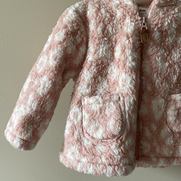 BABY CARTER’S Bear Hood Pink Cheetah Hoodie 6 Months - Picture 2 of 6